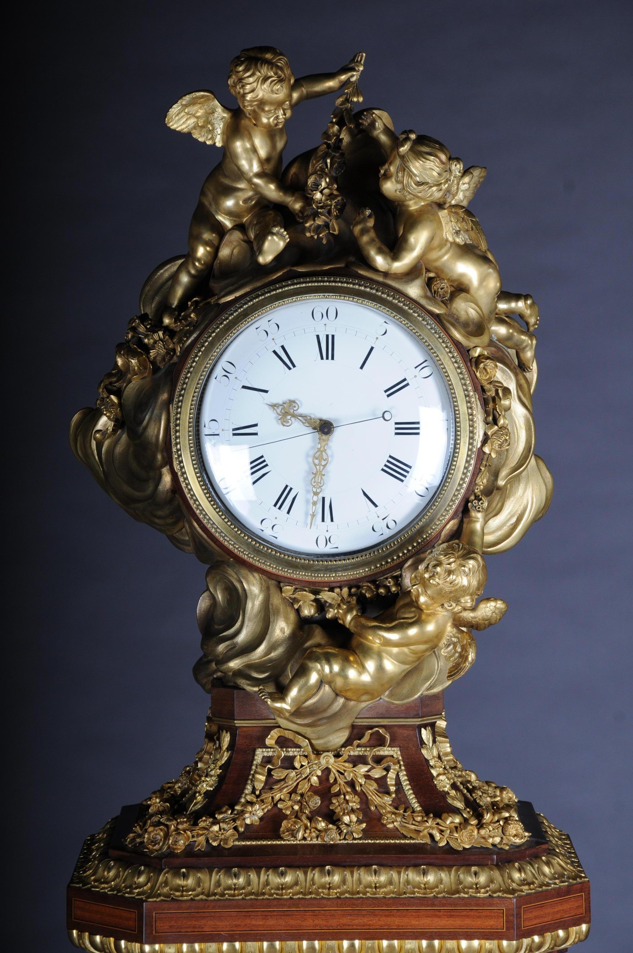 19th Century Napoleon III Pedestal Clock “Parquet Regulator” after Jean-Henri Riesener, 1734 For Sale