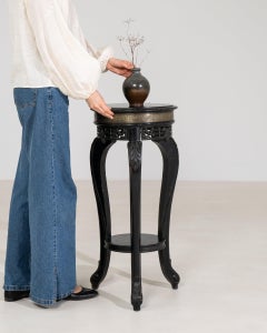 Napoleon III Pedestal Table, Black Wood, French Design, 1880s