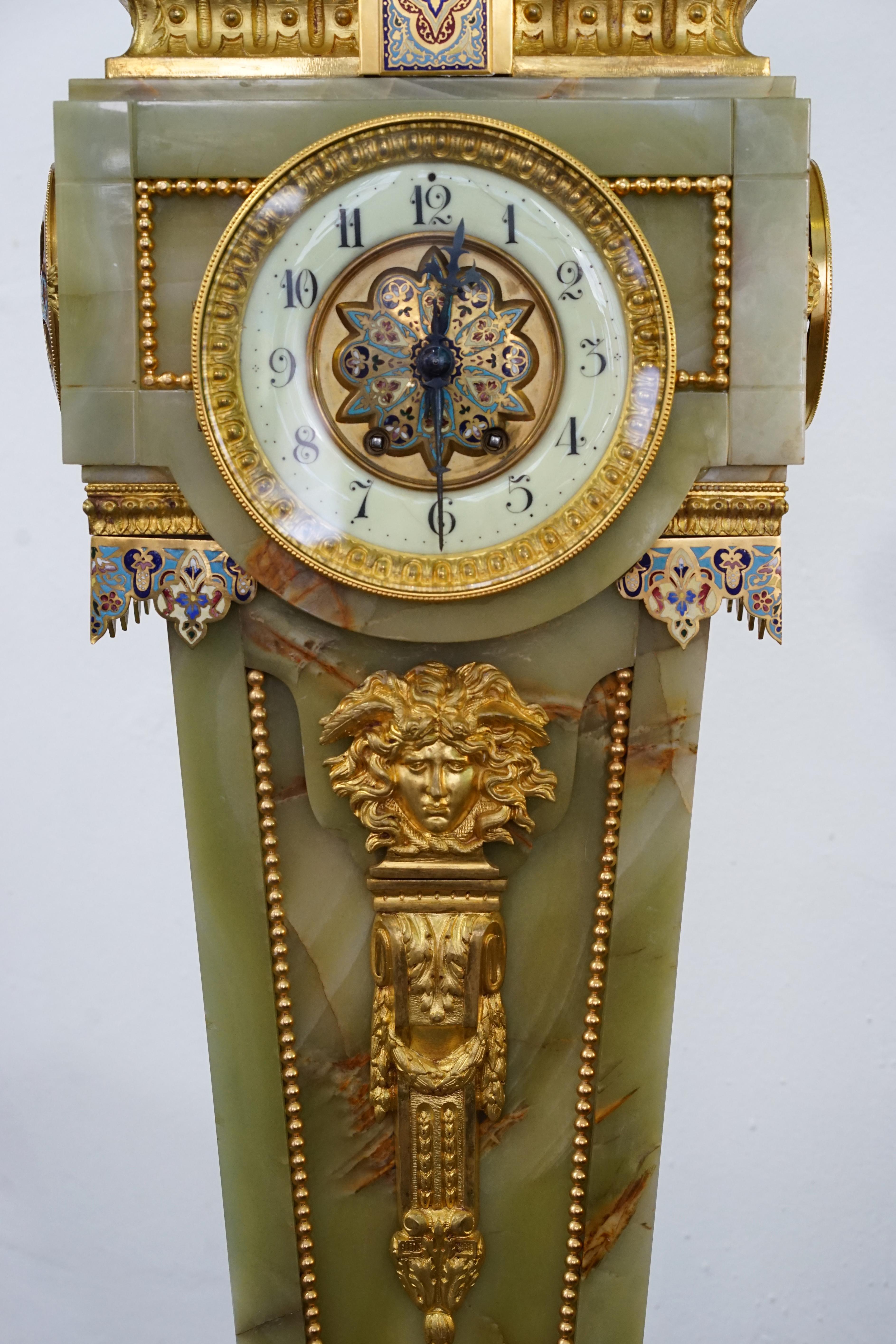 Empire Napoleon III pedestal with clock For Sale