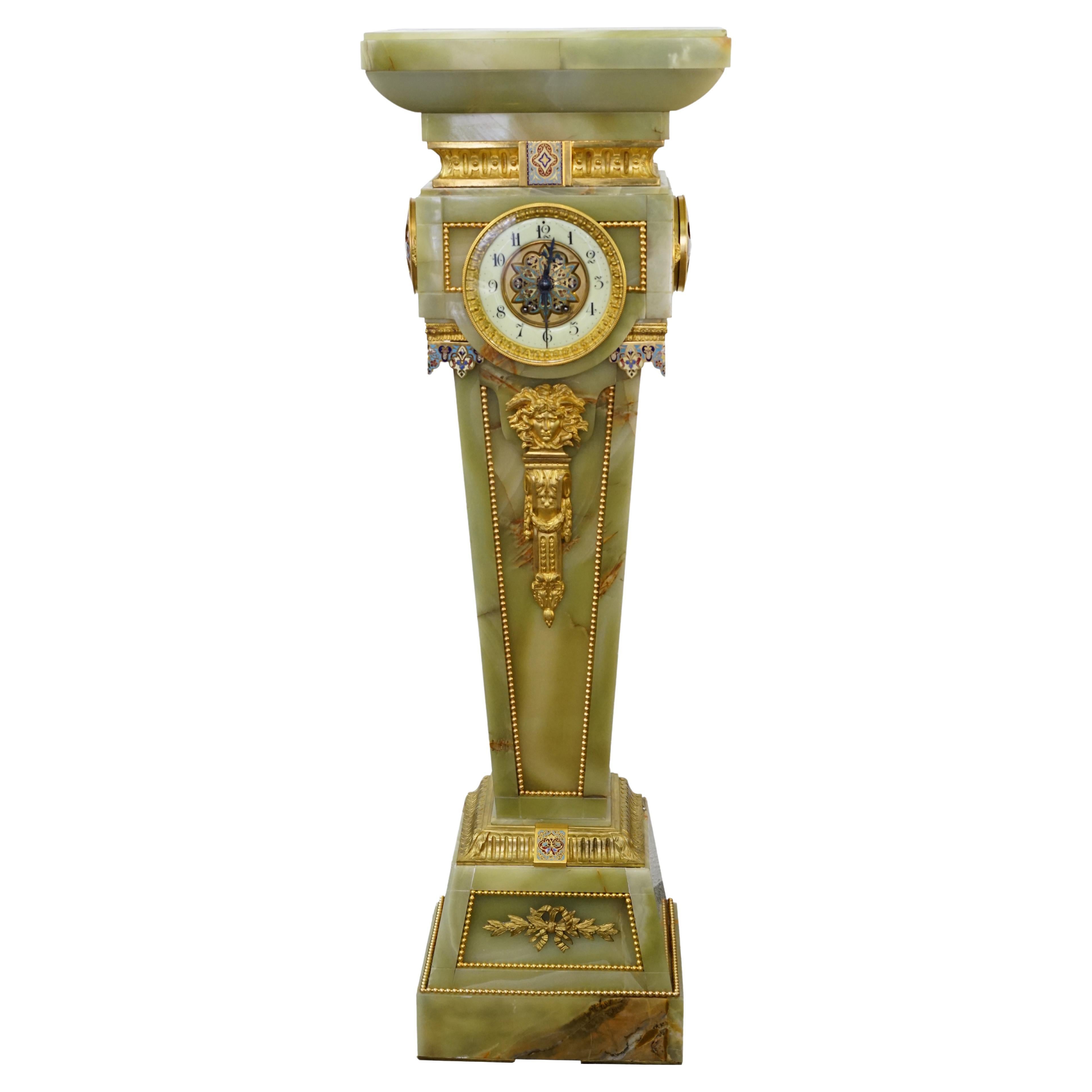 Napoleon III pedestal with clock For Sale