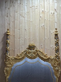 Napoleon III period bed in carved and gilded wood