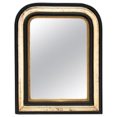 Napoleon III Period Black and Gold Mirror