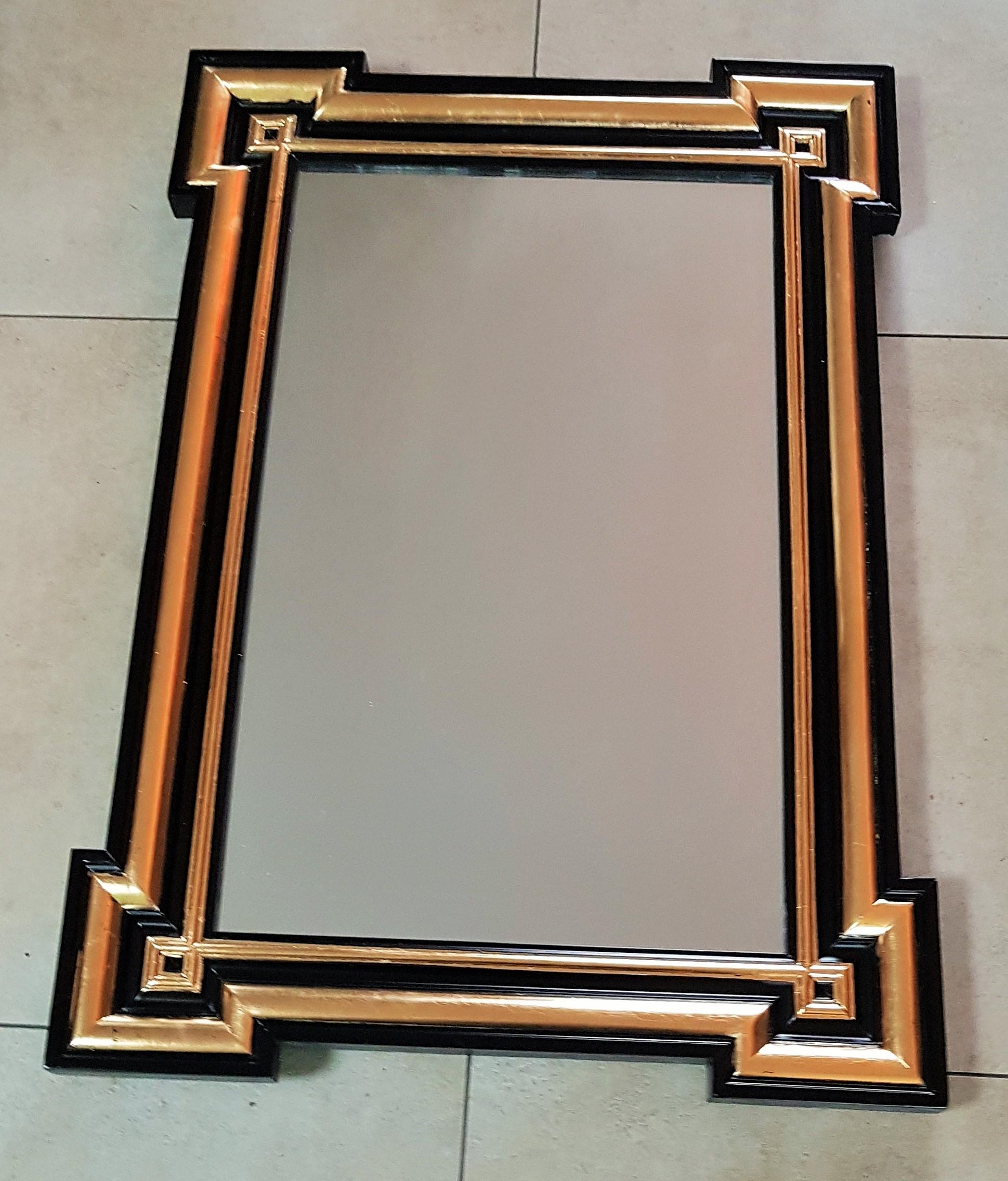Napoleon III Period Black and Gold Wall Mirror, France, 1860 4