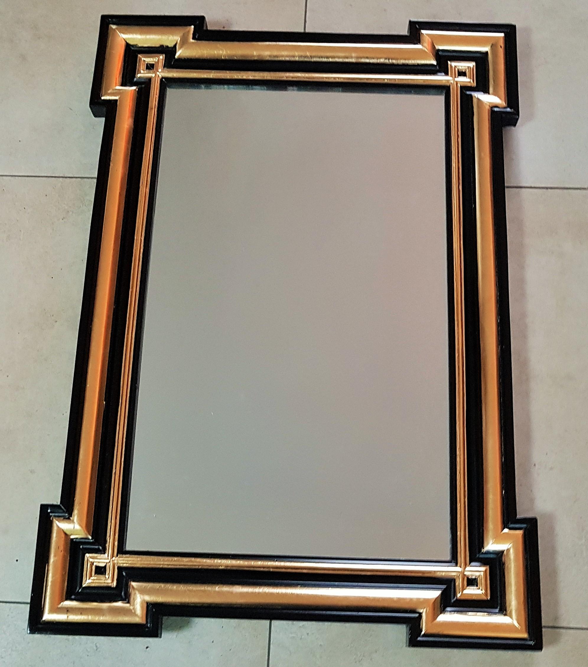 Napoleon III Period Black and Gold Wall Mirror, France, 1860 5