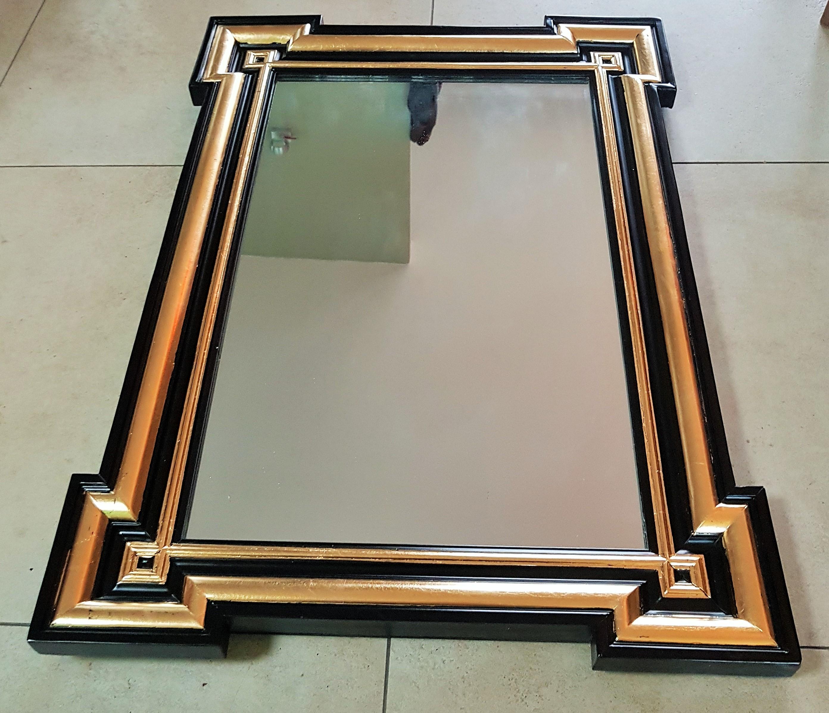 Napoleon III Period Black and Gold Wall Mirror, France, 1860 2