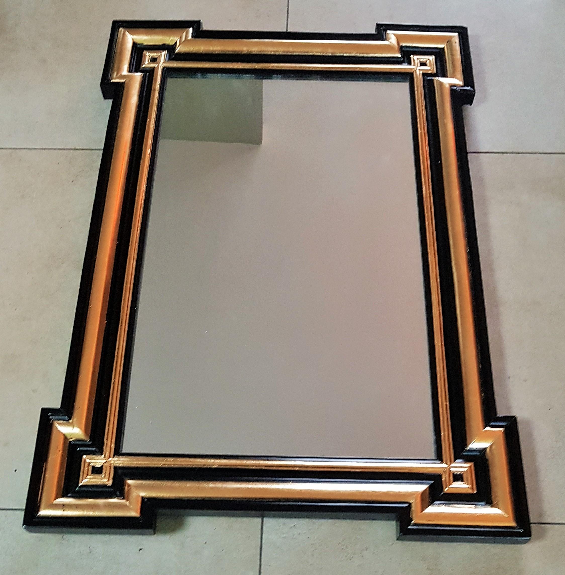 Napoleon III Period Black and Gold Wall Mirror, France, 1860 3