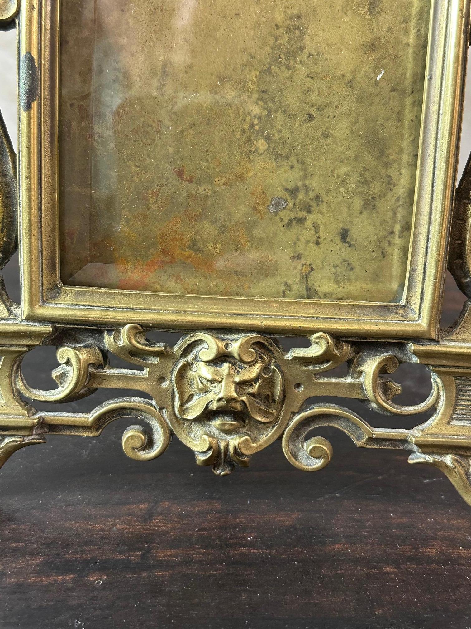 Napoleon III Period Bronze and Beveled Glass Picture Frame For Sale 6