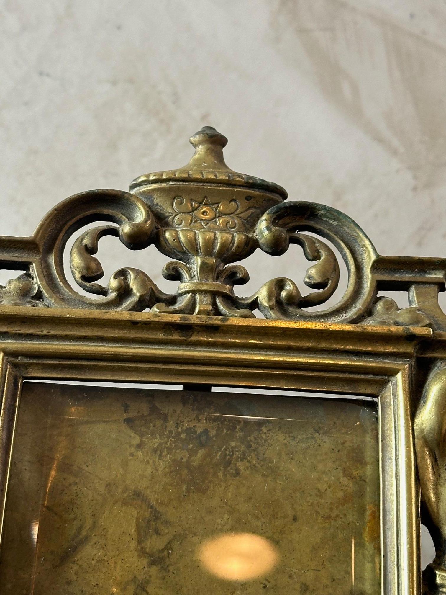 Napoleon III Period Bronze and Beveled Glass Picture Frame For Sale 7