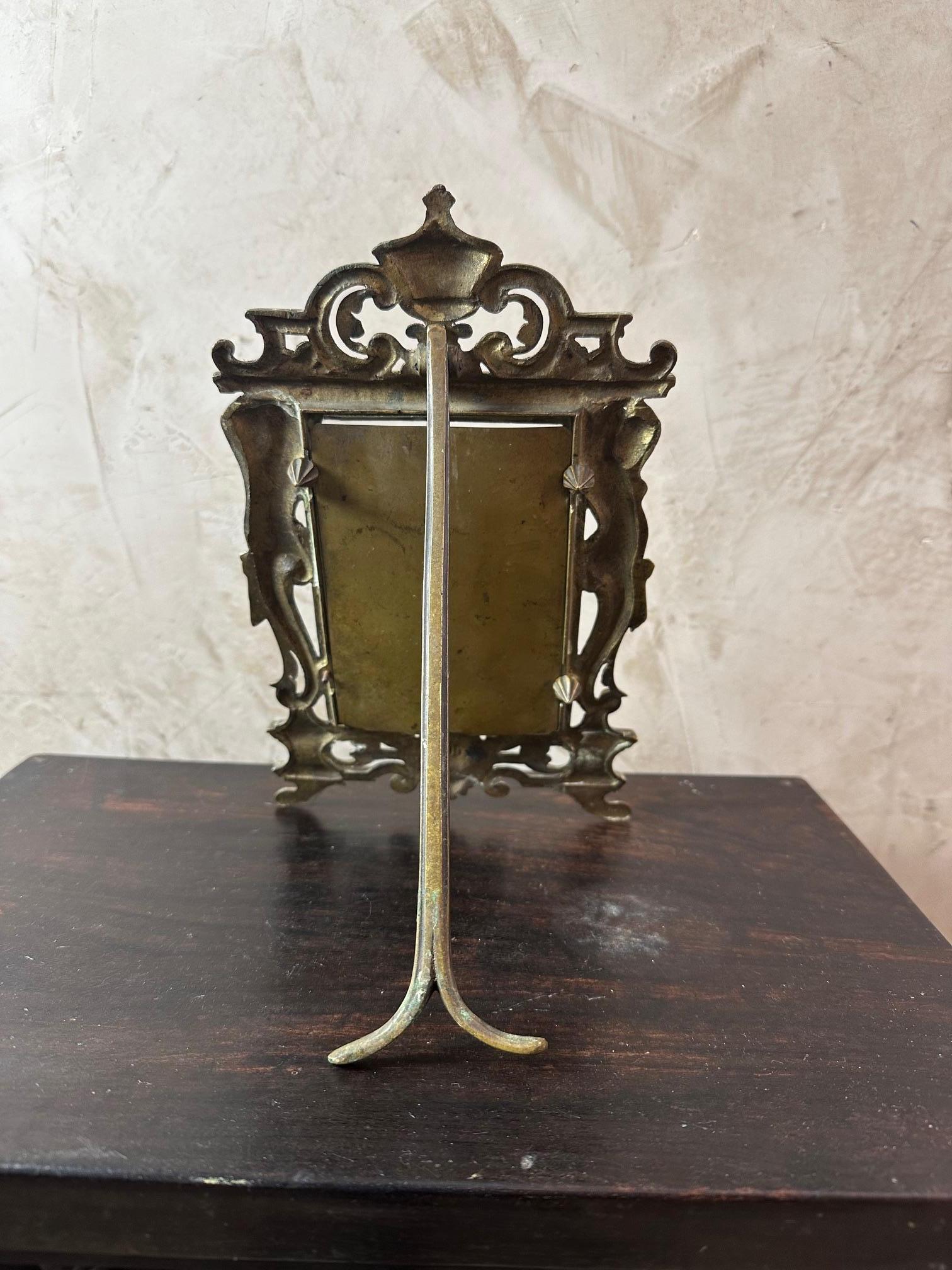 Napoleon III Period Bronze and Beveled Glass Picture Frame For Sale 1