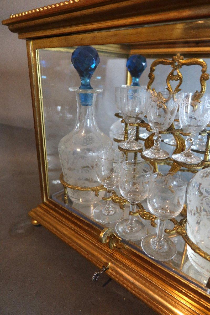 Napoleon III Period Bronze and Glass Liquor Cellar For Sale 6