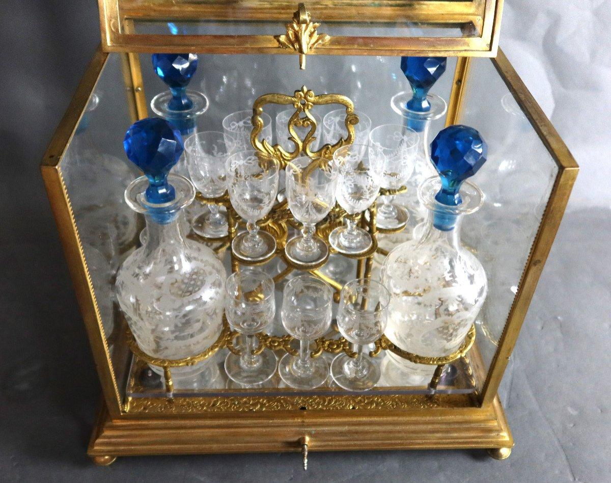 Napoleon III Period Bronze and Glass Liquor Cellar For Sale 1