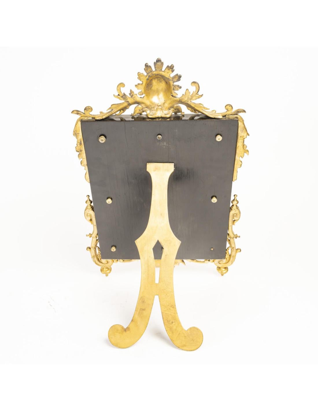 19th Century Napoleon III period chased gilt bronze table mirror. For Sale