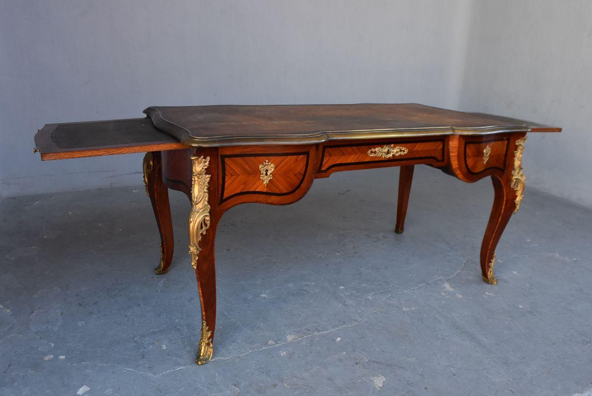 Rosewood Napoleon III Period Desk Rich Register of Gilded Bronze For Sale