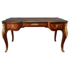 Napoleon III Period Desk Rich Register of Gilded Bronze