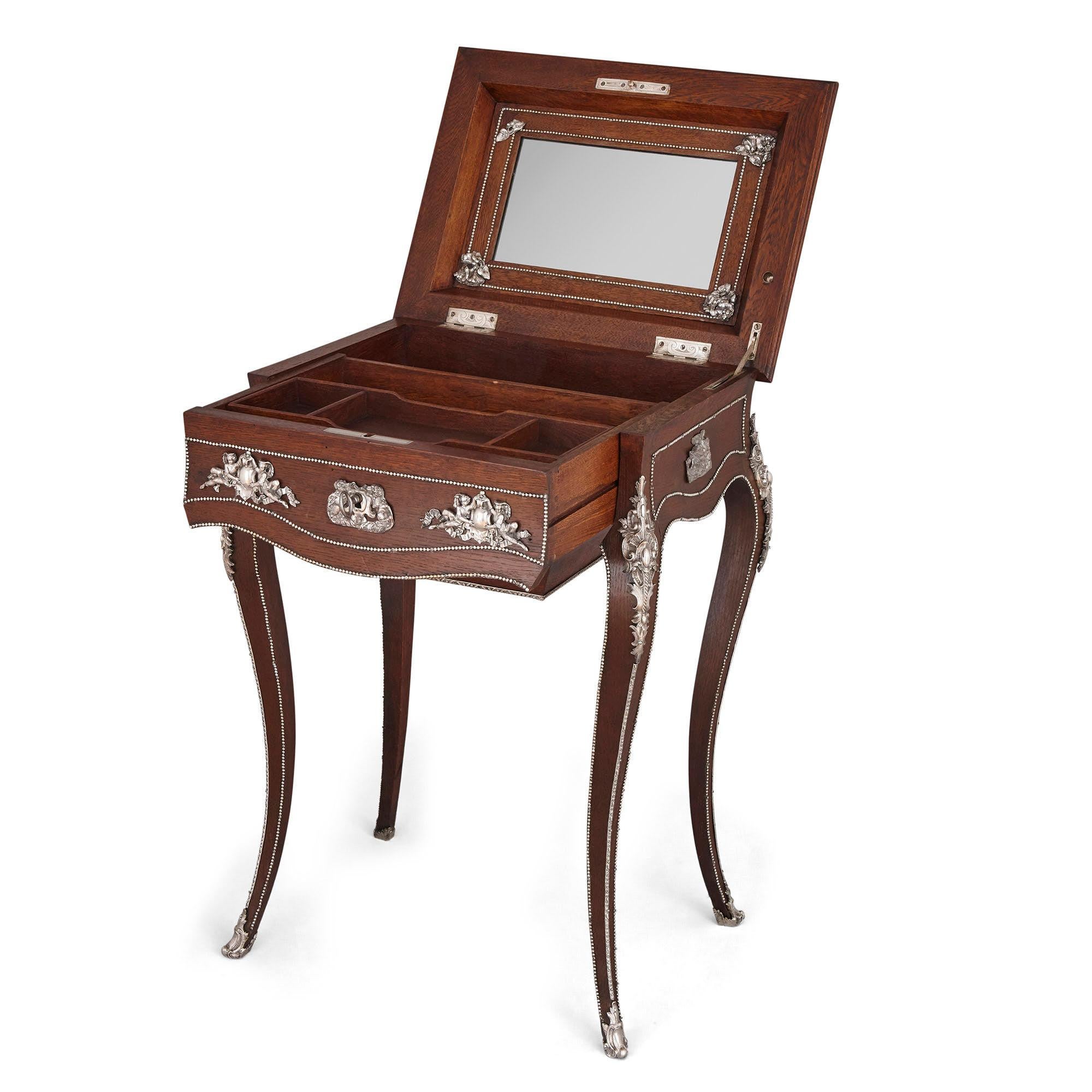 Mirror Napoleon III Period Dressing Table, Attributed to Diehl For Sale