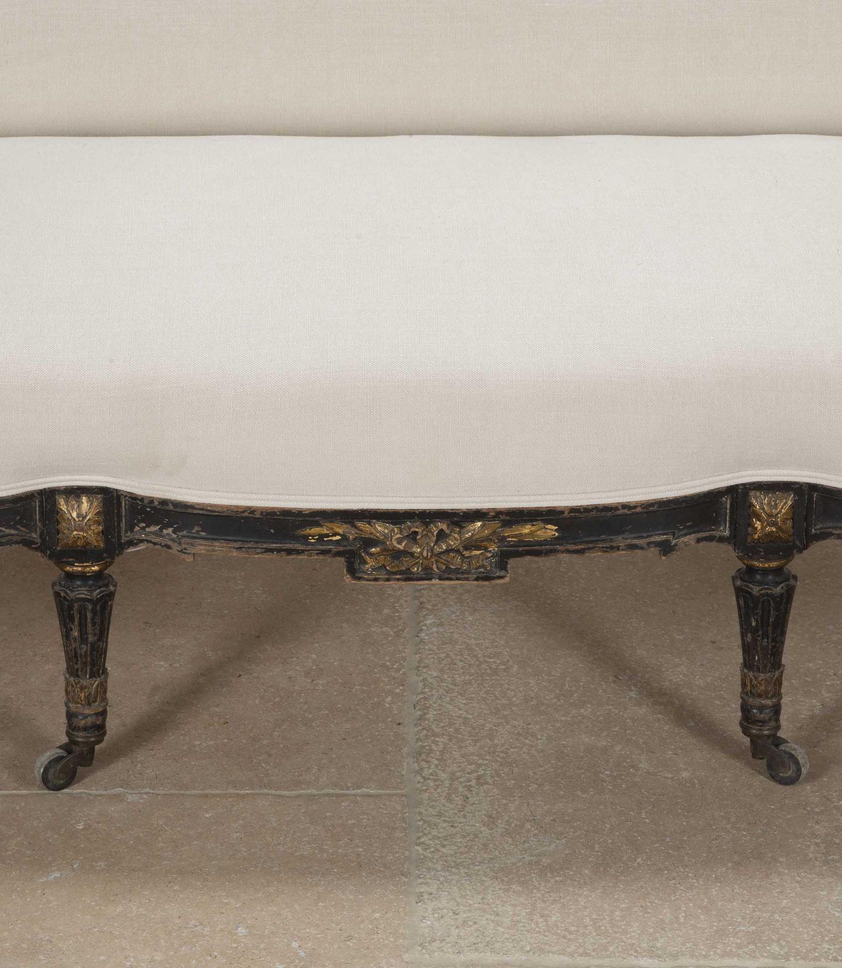 Napoleon III Period Ebonised Canape For Sale 1