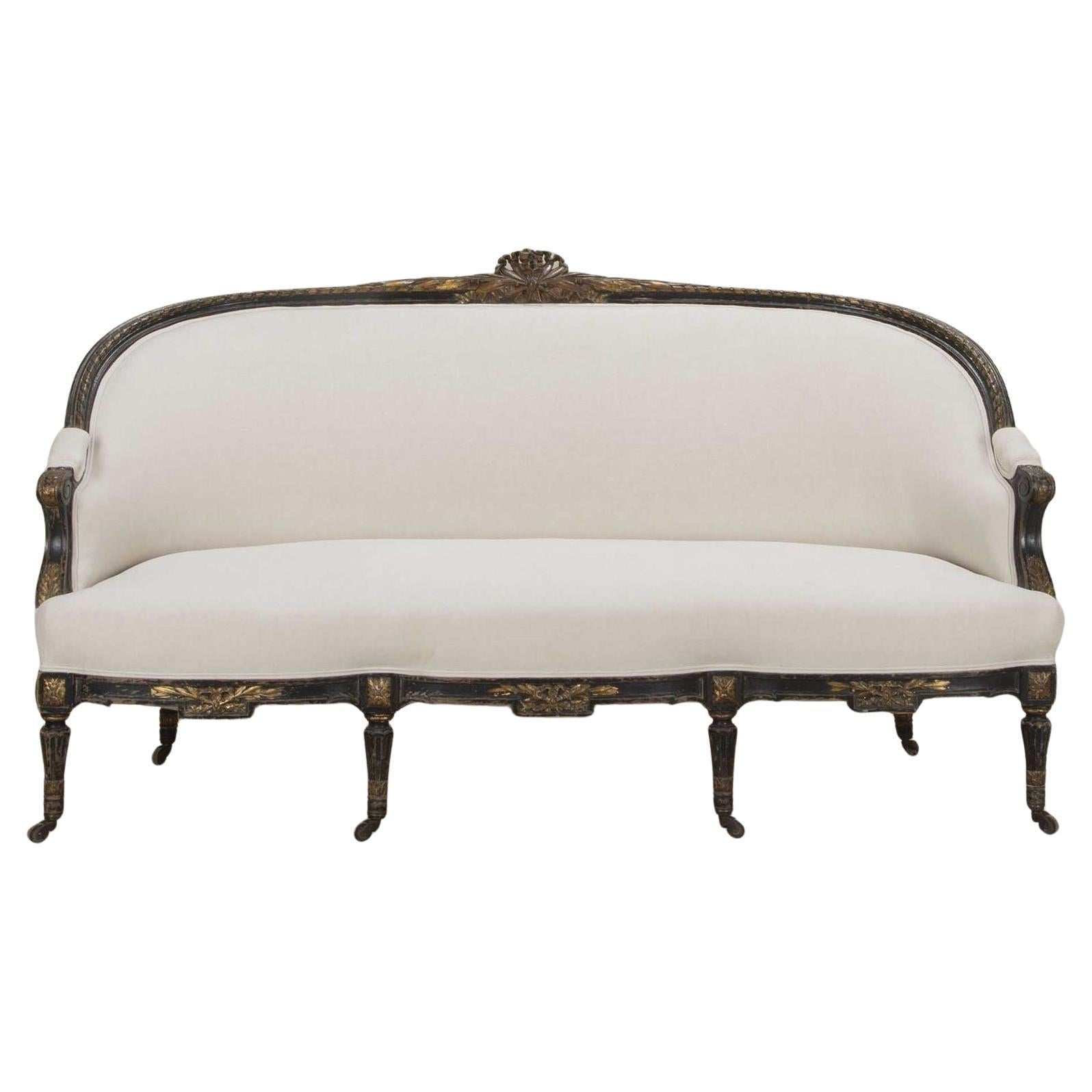 Napoleon III Period Ebonised Canape For Sale