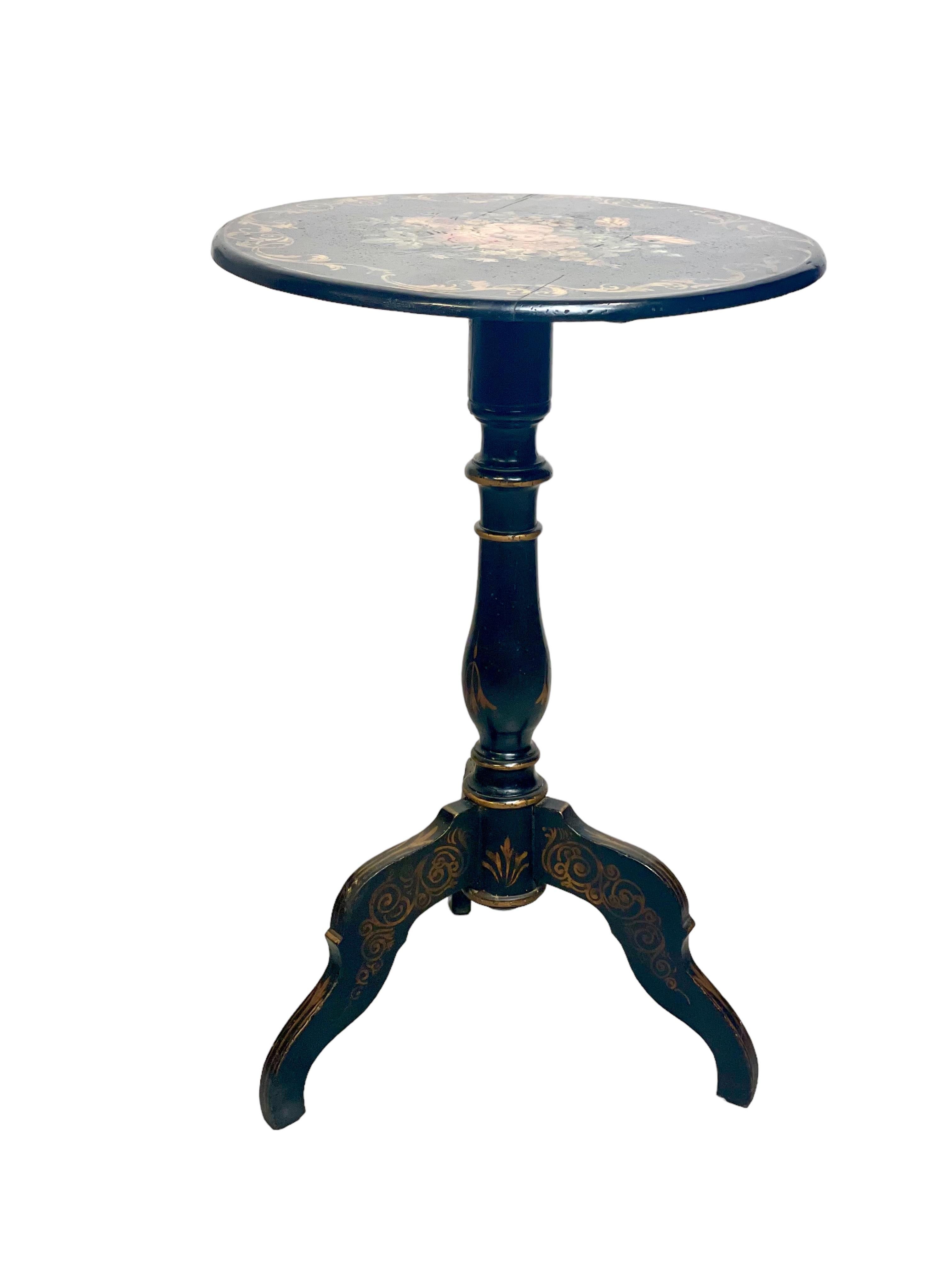 Napoleon III period Ebonized Guéridon Table 1