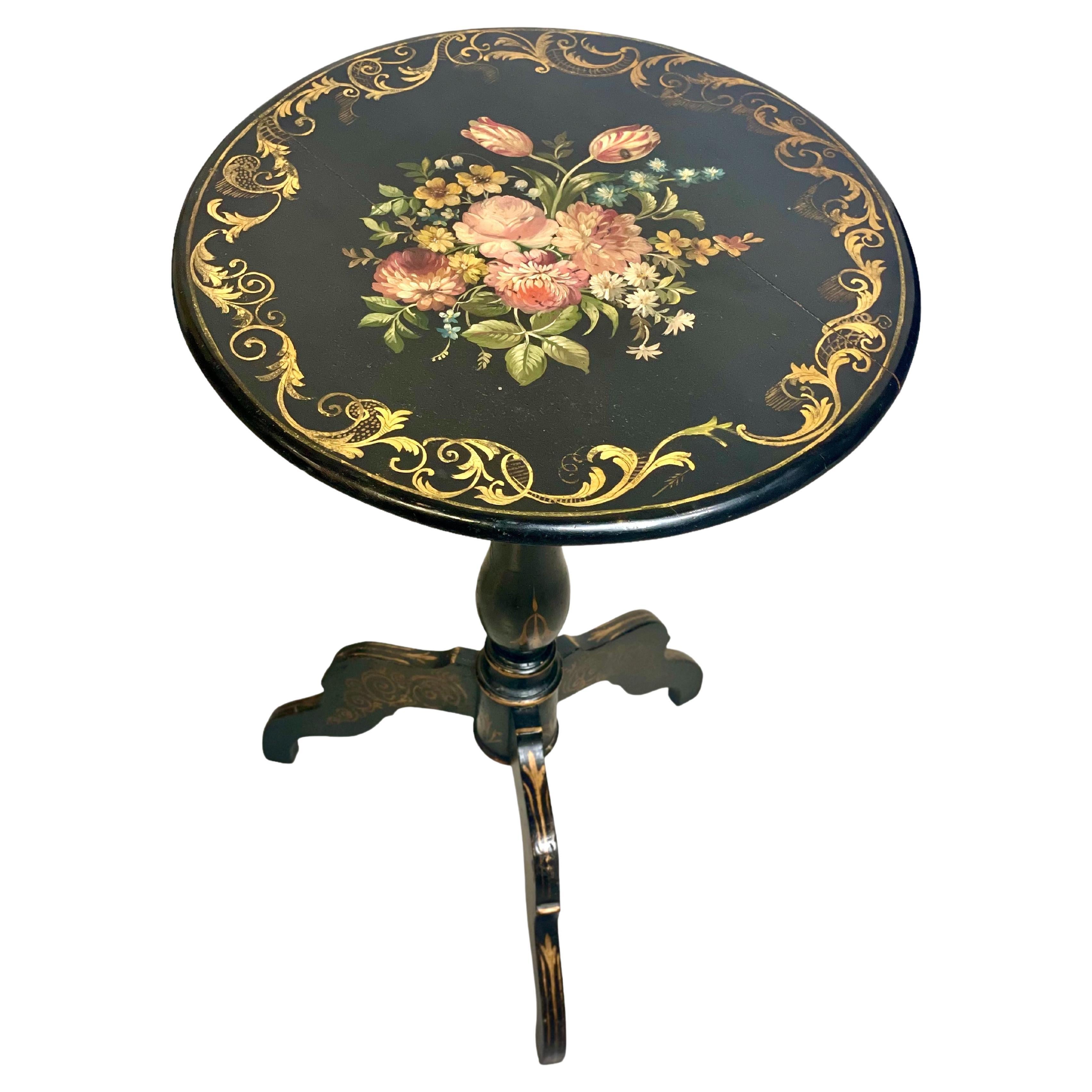 Napoleon III Periode Ebonisierte Guéridon Tisch