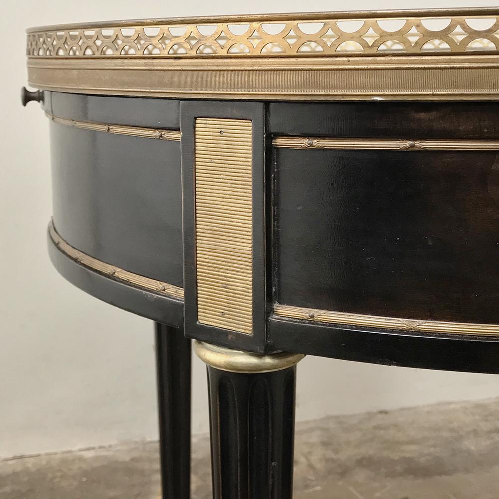 Napoleon III Period Ebonized Marble Top Gueridon, Lamp Table In Good Condition In Dallas, TX