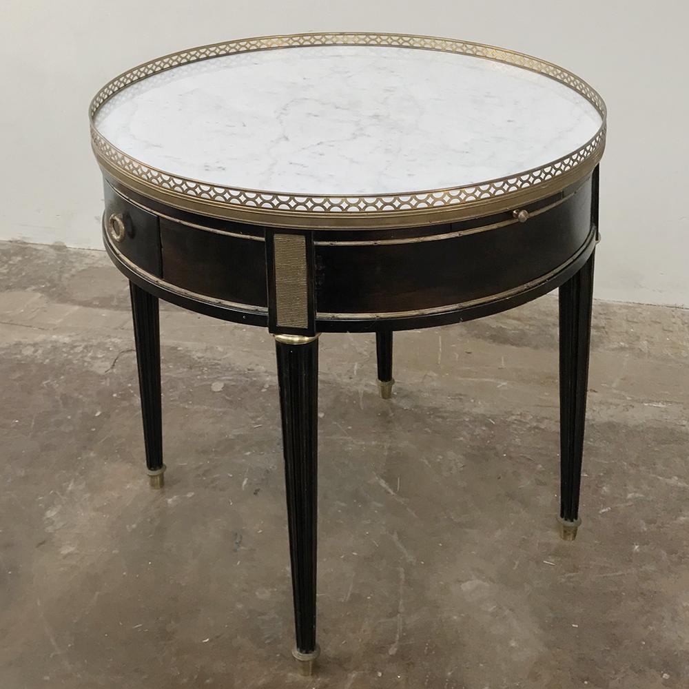 Napoleon III Period Ebonized Marble Top Gueridon, Lamp Table 2