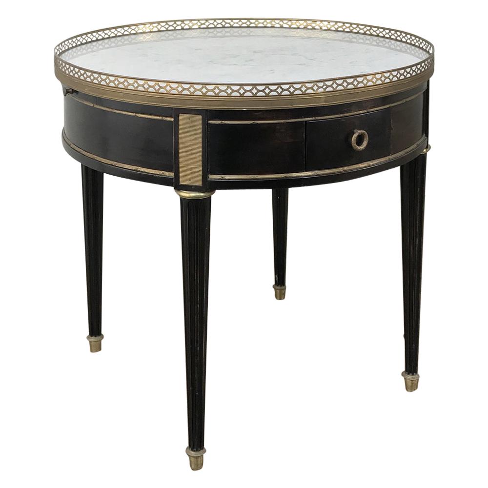 Napoleon III Period Ebonized Marble Top Gueridon, Lamp Table