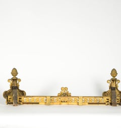 Barre de cheminée d'époque Napoléon III, 19e siècle.