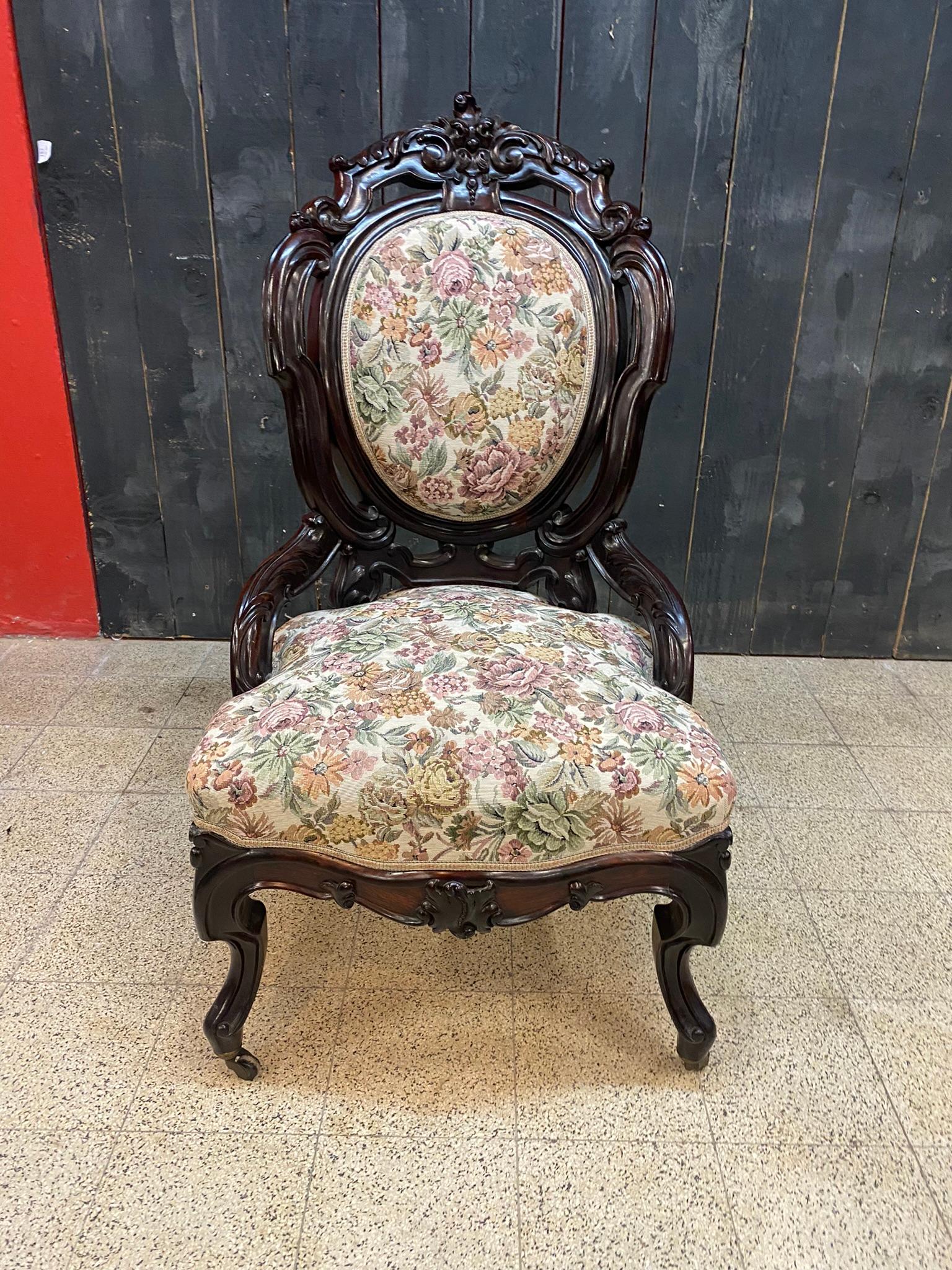 Napoleon III Period Fireside Chair, Fully Restored For Sale 8