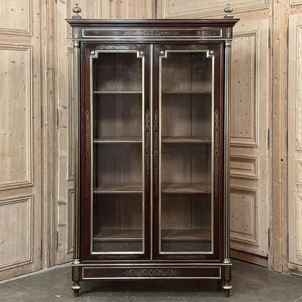 Napoleón III Período Francés Luis XVI Caoba y Bronce Librería ~ Bibliotheque en Bueno estado para la venta en Dallas, TX