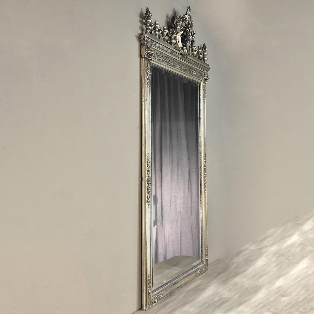 Hand-Carved Napoleon III Period French Silver Gilt Mirror