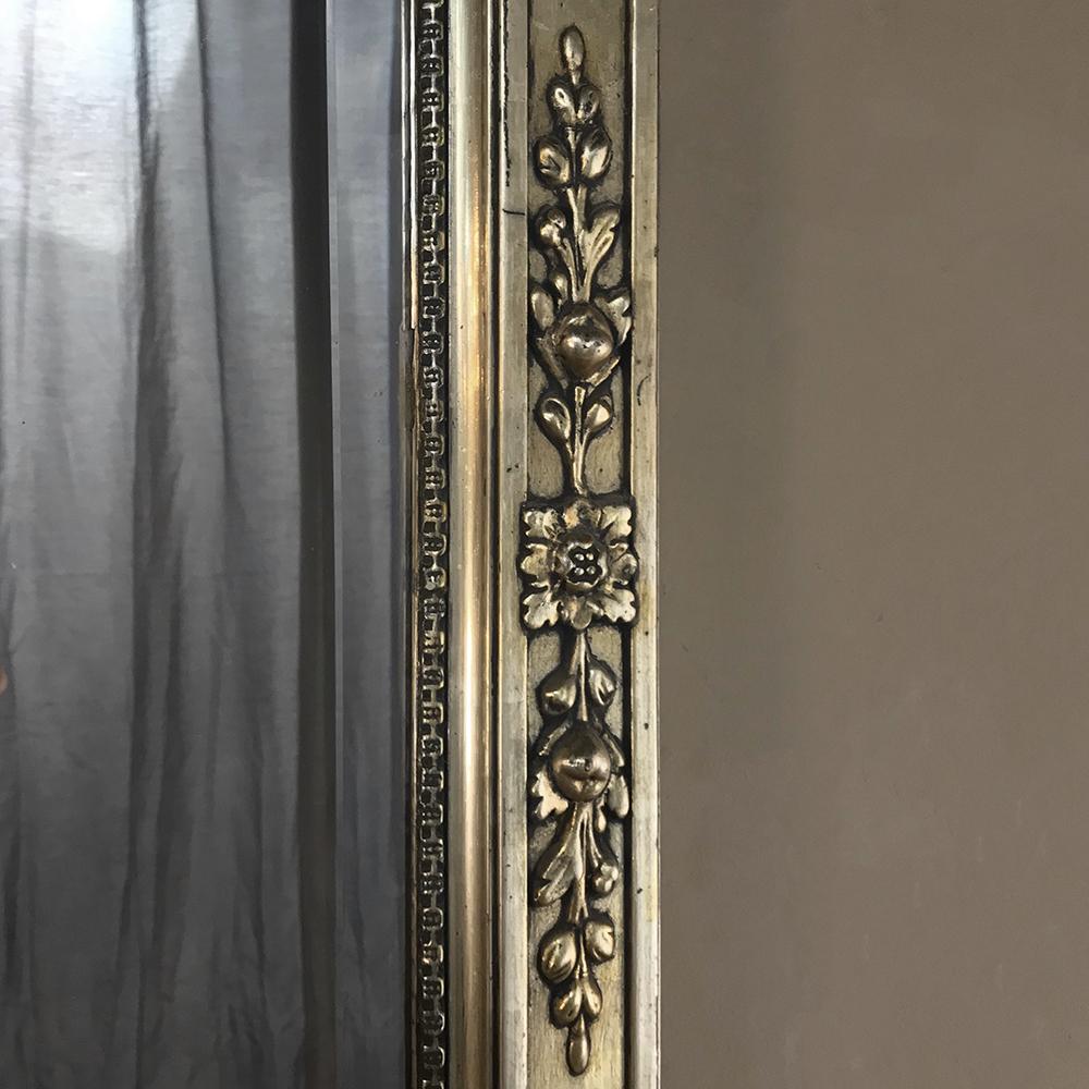 Giltwood Napoleon III Period French Silver Gilt Mirror