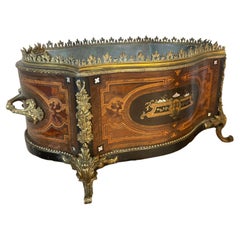 Napoleon III Period Fruitwood and Mother-of-pearl Jardiniere