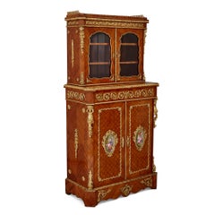 Napoleon III Period Gilt Bronze and Porcelain Mounted Cabinet by Louis Grade