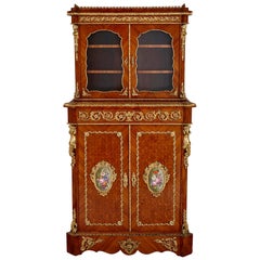 Napoleon III Period Gilt Bronze and Porcelain Mounted Cabinet by Louis Grade