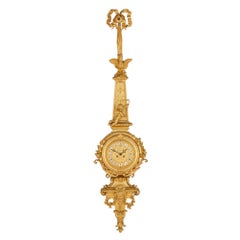 Orologio e barometro in bronzo dorato del periodo Napoleone III, attribuito a Raingo Frères