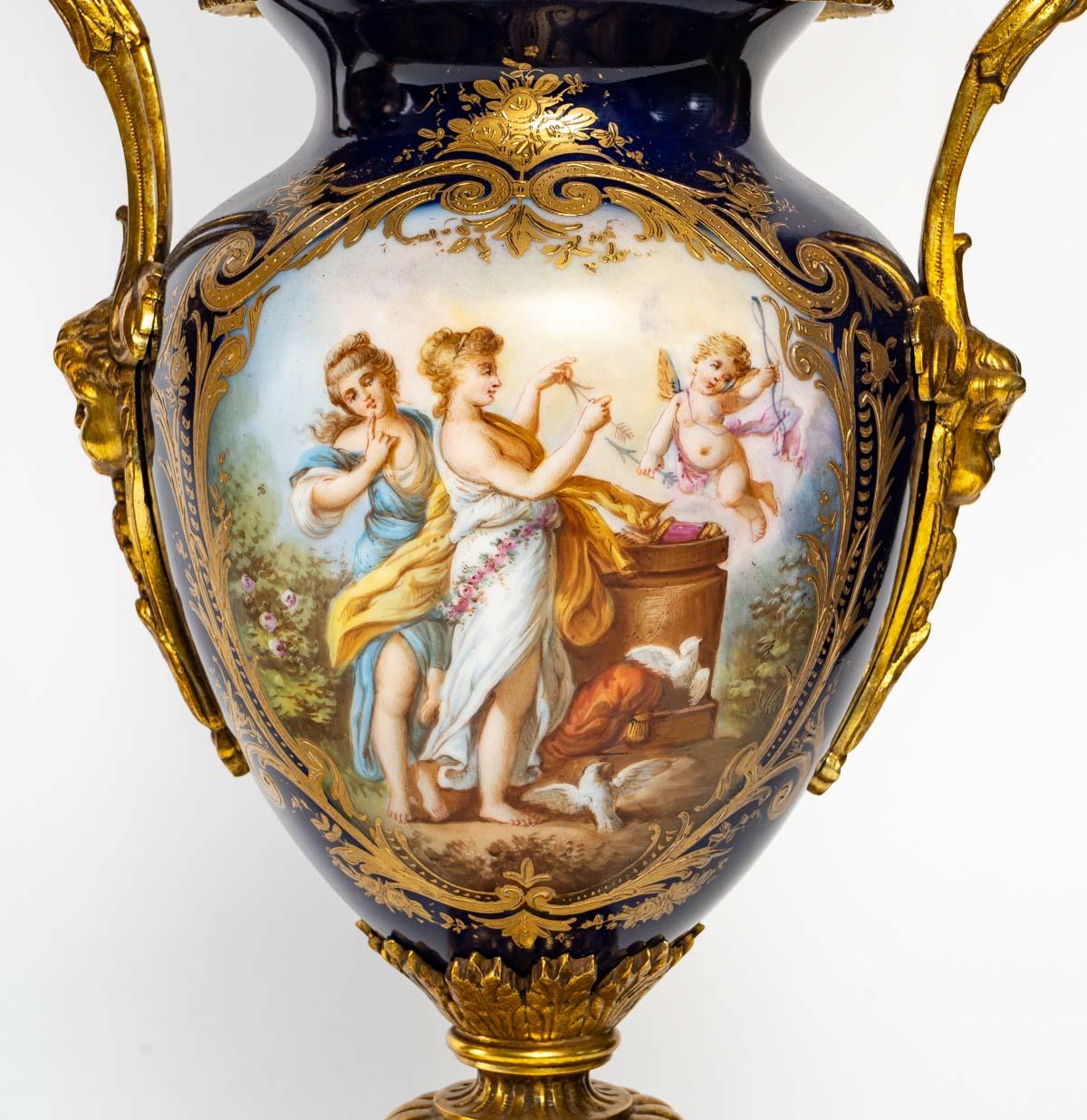 Napoleon III Period Gilt Bronze Porcelain Mantelpiece 10