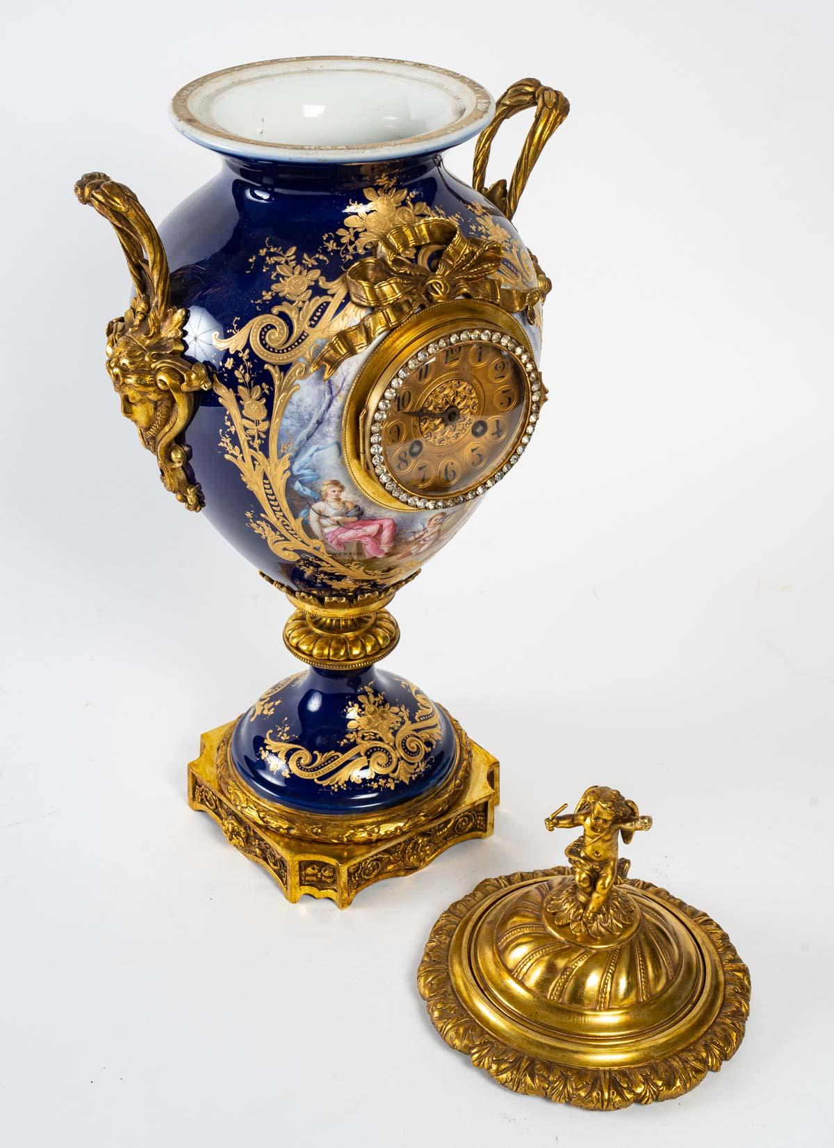 Mid-19th Century Napoleon III Period Gilt Bronze Porcelain Mantelpiece