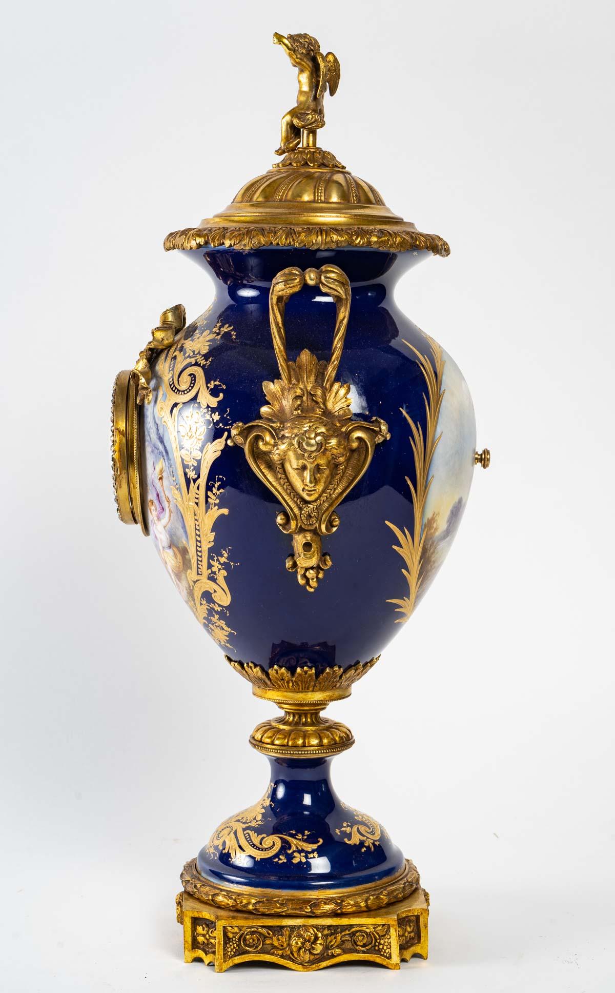 Napoleon III Period Gilt Bronze Porcelain Mantelpiece 2
