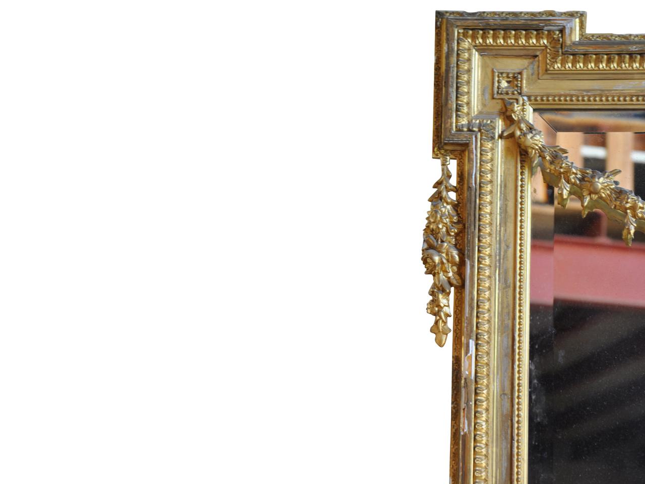 Napoleon III Period Gilt Wood Mirror In Good Condition For Sale In Atlanta, GA