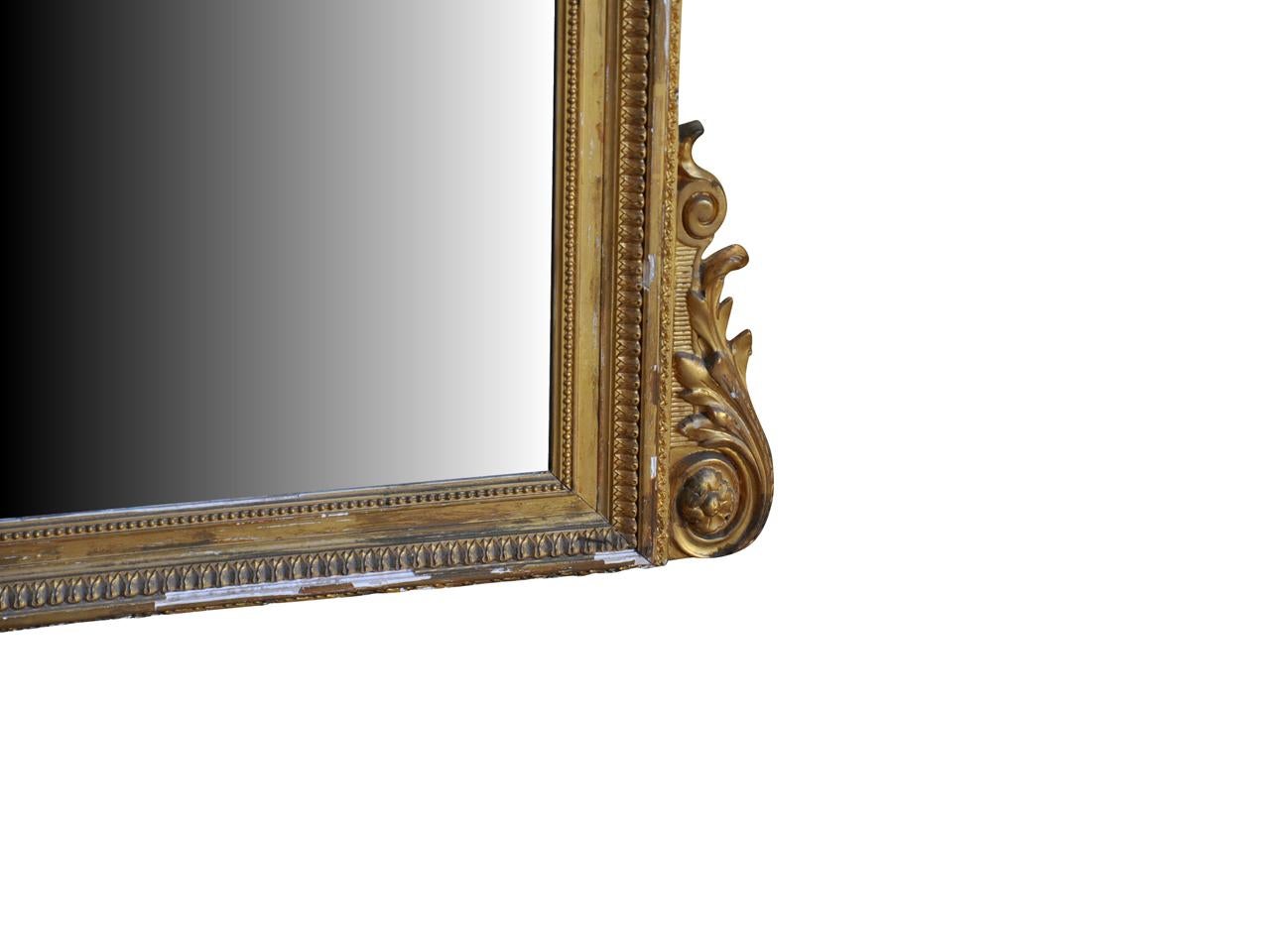 19th Century Napoleon III Period Gilt Wood Mirror For Sale