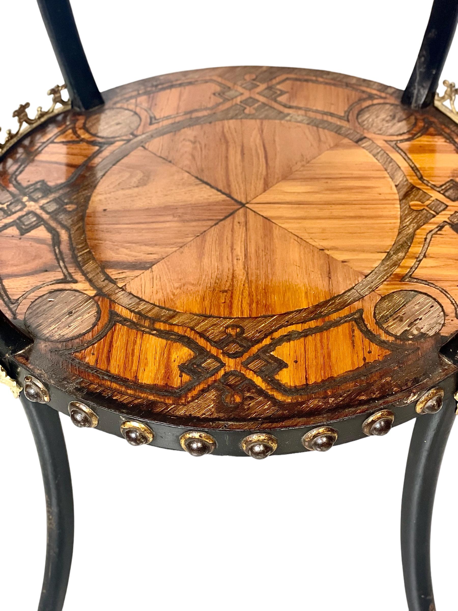 Marquetry Napoleon III Period Gueridon or Occasional Table For Sale