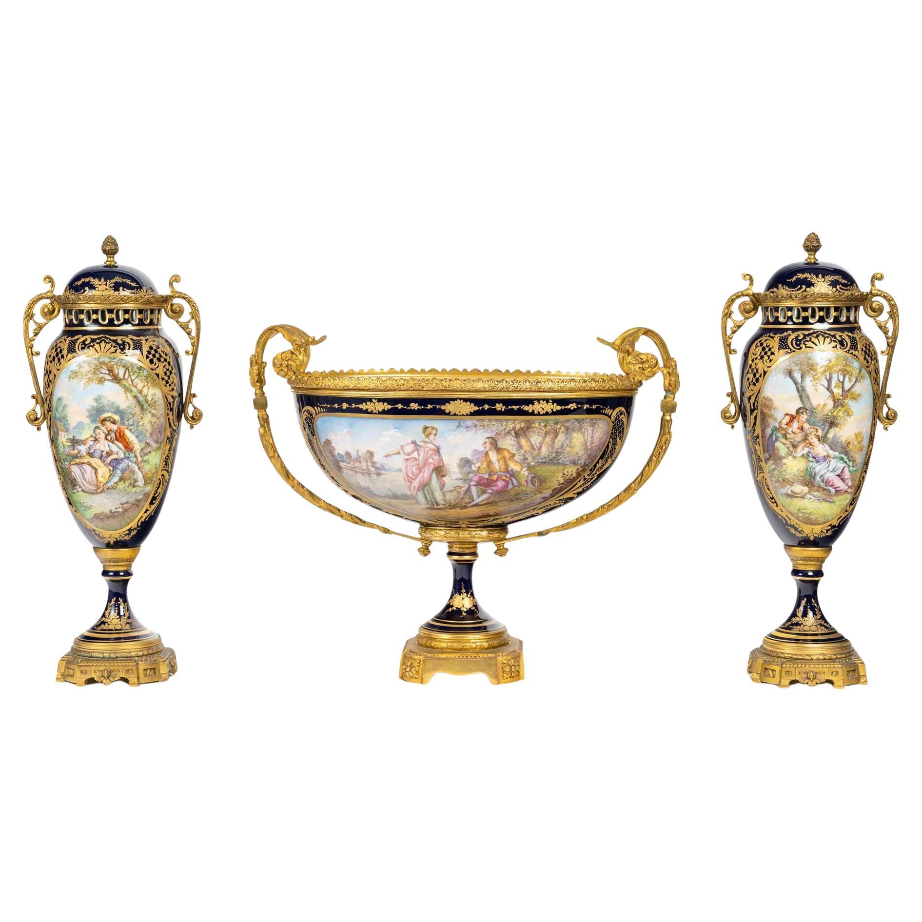 Napoleon III Period Mantel Set, 19th Century.