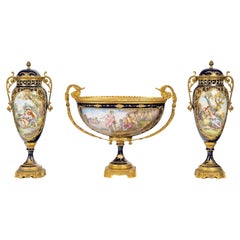 Antique Napoleon III Period Mantel Set, 19th Century.