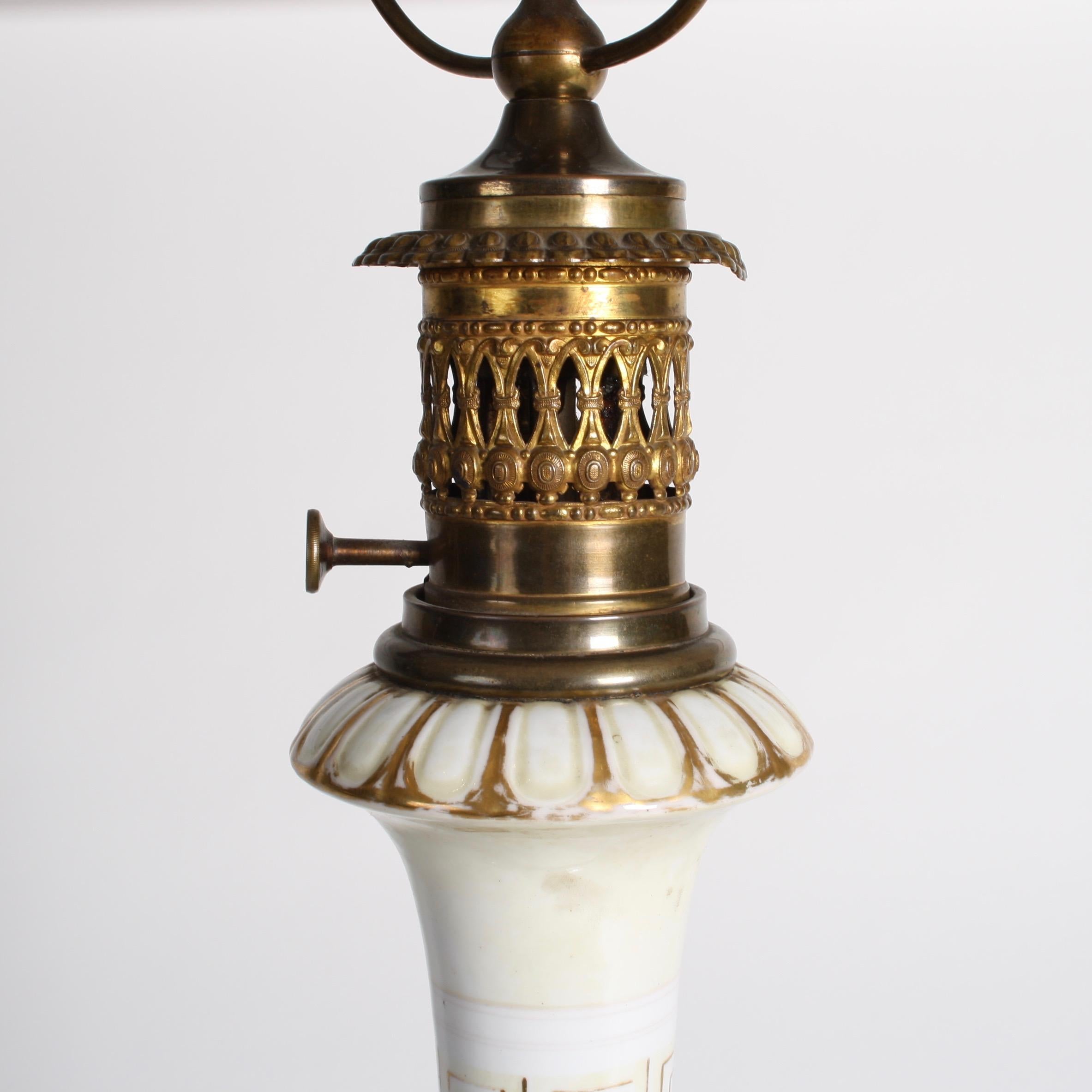 French Napoleon III Period Porcelain Table Lamp For Sale