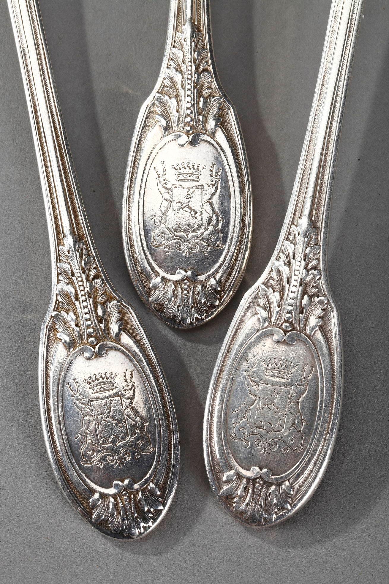 Napoleon III-Period Silver Flatware Service by Odiot 3
