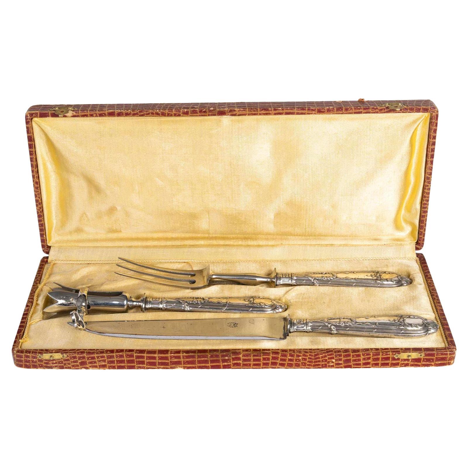 Napoleon III Period Silver Flatware Set, 19th Century. For Sale