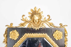 Napoleon III Period Table Mirror in Chased and Gilt Bronze on wood.