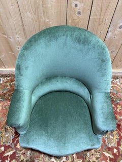 Napoleon III period toad armchair in green velvet