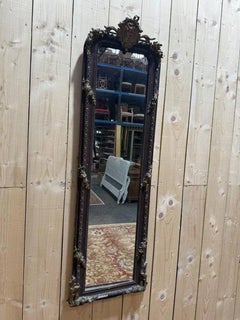 Miroir de trumeau de l'époque de Napoléon III, avec fronton