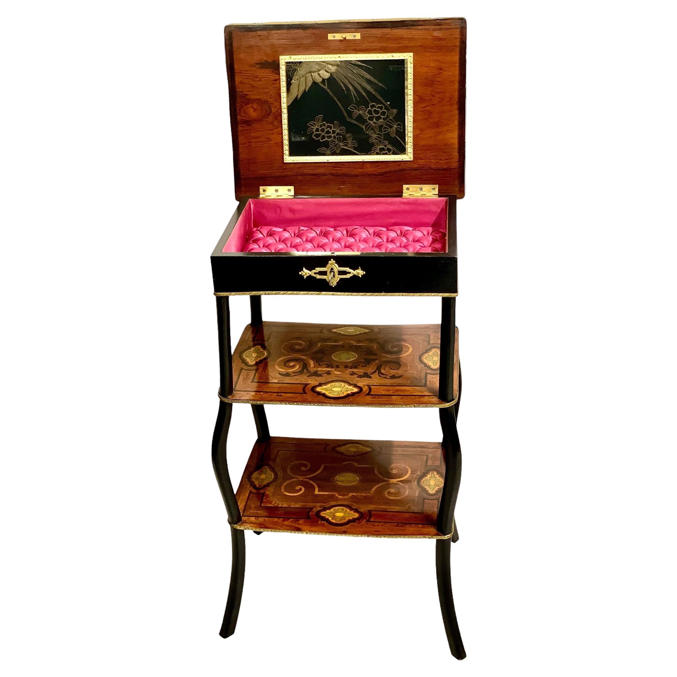 Napoleon III Period Vanity Table or French Travailleuse For Sale